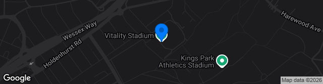 Map showing Vitality Stadium