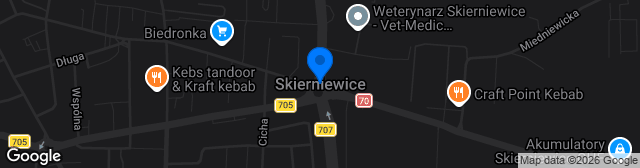 Map showing Stadion Miejski w Skierniewicach