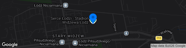 Map showing Stadion Miejski Widzewa Łódź