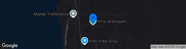 Map showing Arna Idrettspark