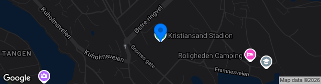 Map showing Kristiansand Stadion