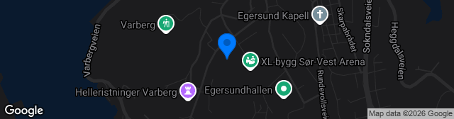 Map showing Egersund Idrettsparken