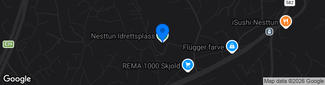 Map showing Nesttun Kunstgress
