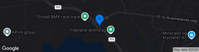 Map showing Frøyland stadion