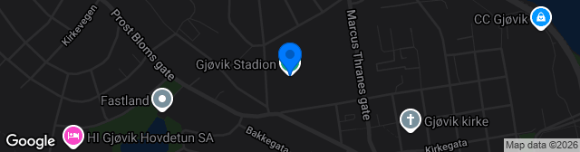 Map showing Gjøvik stadion