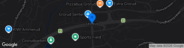 Map showing Grorud stadion