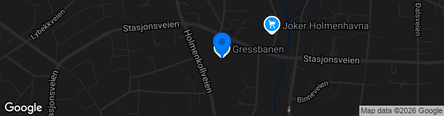 Map showing Gressbanen