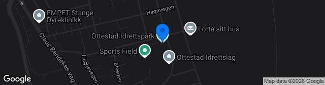 Map showing Ottestad Idrettspark