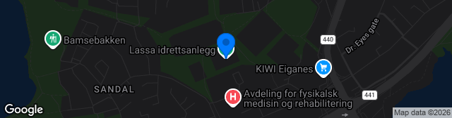 Map showing Lassa idrettspark
