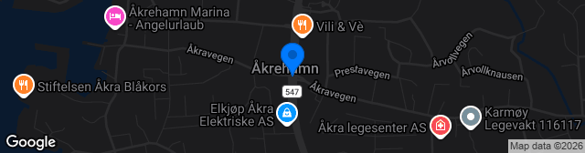Map showing Åkra kunstgress