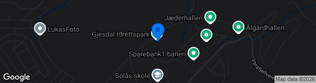 Map showing Nye Ålgård Stadion