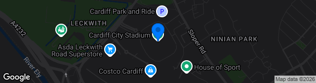Map showing Cardiff City Stadium