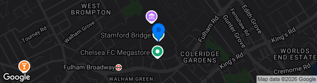 Map showing Stamford Bridge