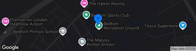 Map showing Bedfont Sports Recreation Ground