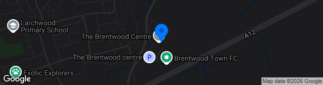 Map showing The Brentwood Centre Arena