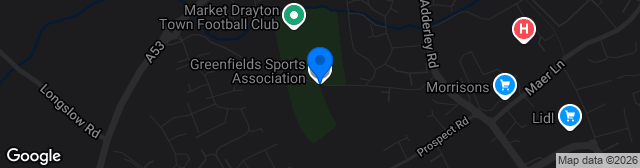 Map showing Greenfields Sports Ground