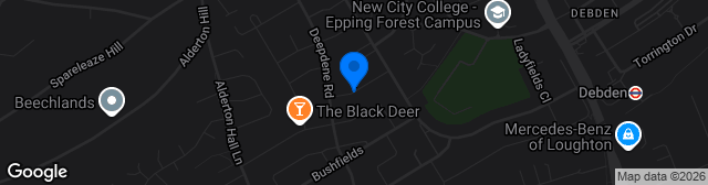 Map showing Honeycroft