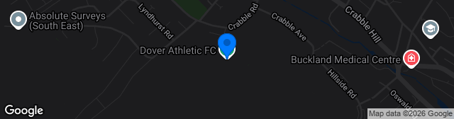 Map showing The Perrys Crabble Stadium