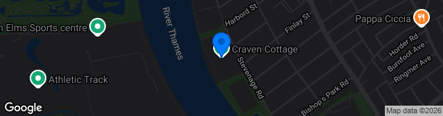 Map showing Craven Cottage