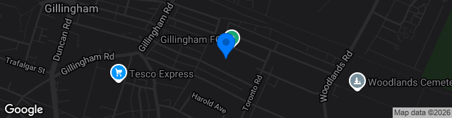 Map showing Priestfield Stadium
