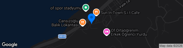 Map showing Of İlçe Stadyumu