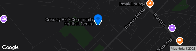 Map showing Creasey Park Community Football Centre