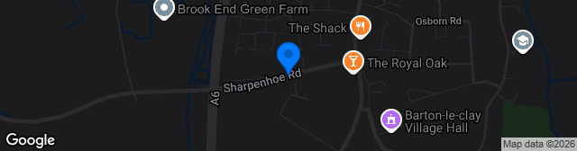 Map showing Sharpenhoe Road