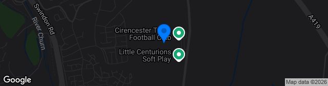 Map showing The Corinium Stadium