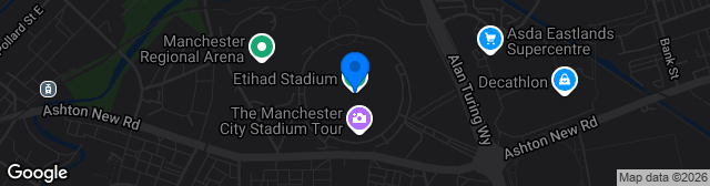 Map showing Etihad Stadium