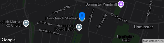 Map showing Hornchurch Stadium