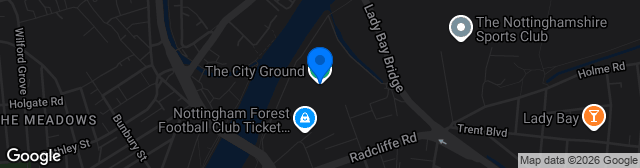 Map showing The City Ground
