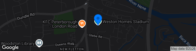 Map showing Weston Homes Stadium