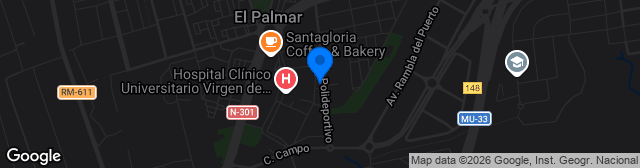 Map showing Polideportivo Municipal El Palmar