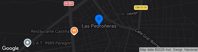 Map showing Estadio Municipal de Las Pedroñeras