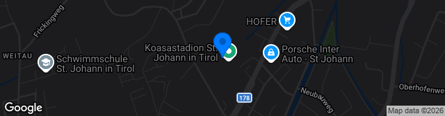 Map showing Koasastadion St. Johann