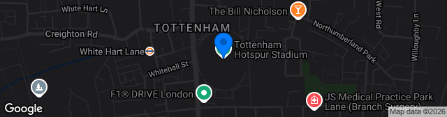 Map showing Tottenham Hotspur Stadium
