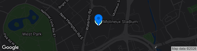 Map showing Molineux Stadium