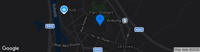 Map showing Stade d'Antoing