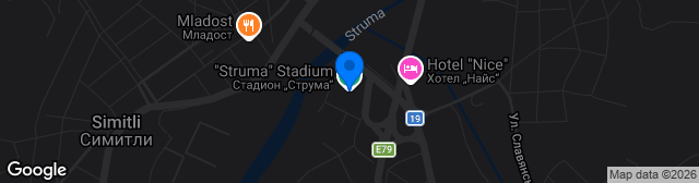 Map showing Stadion Struma