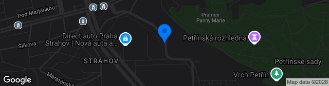 Map showing TC Strahov (hřiště č. 1)