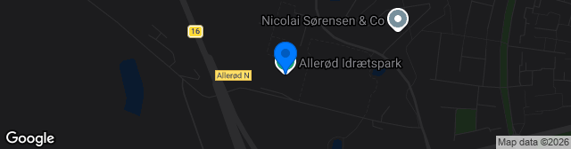 Map showing Allerød Idrætspark