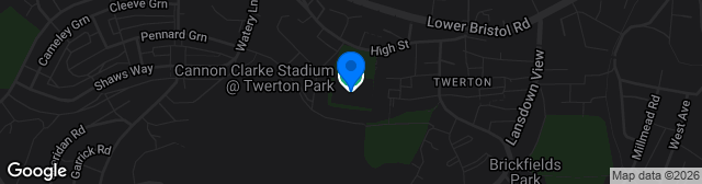 Map showing Twerton Park Stadium