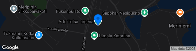 Map showing Arto Tolsa Areena