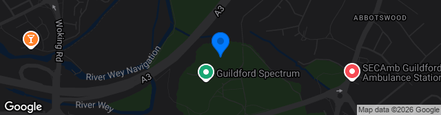 Map showing Guildford Spectrum Athletics Stadium