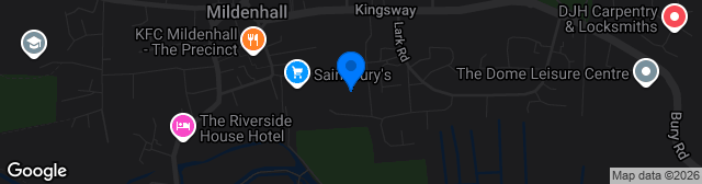 Map showing Mildenhall Town Football Club Stadium
