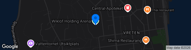Map showing Wiklöf Holding Arena