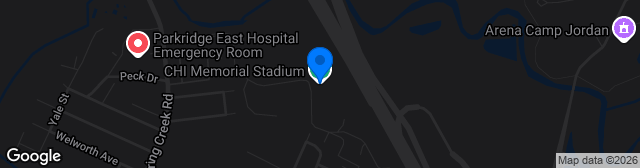 Map showing CHI Memorial Stadium