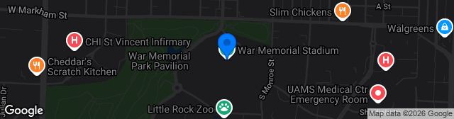 Map showing War Memorial Stadium