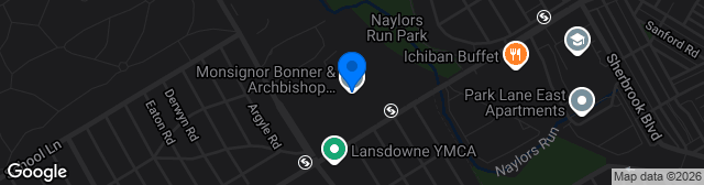 Map showing Bonner Prendergast Catholic High School
