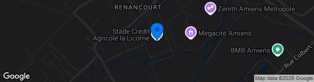 Map showing Stade Crédit Agricole de la Licorne